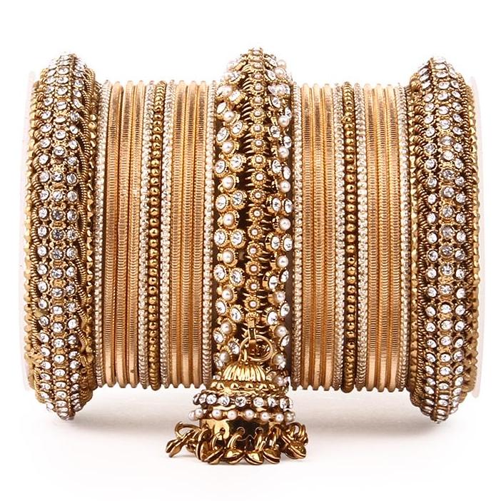 Set of 2 Traditional Jhumki Bangle Set - Image 2