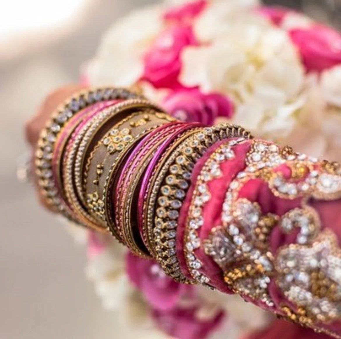 Set of 2 Traditional Matte Finish Kundan Bangle Set - Image 19