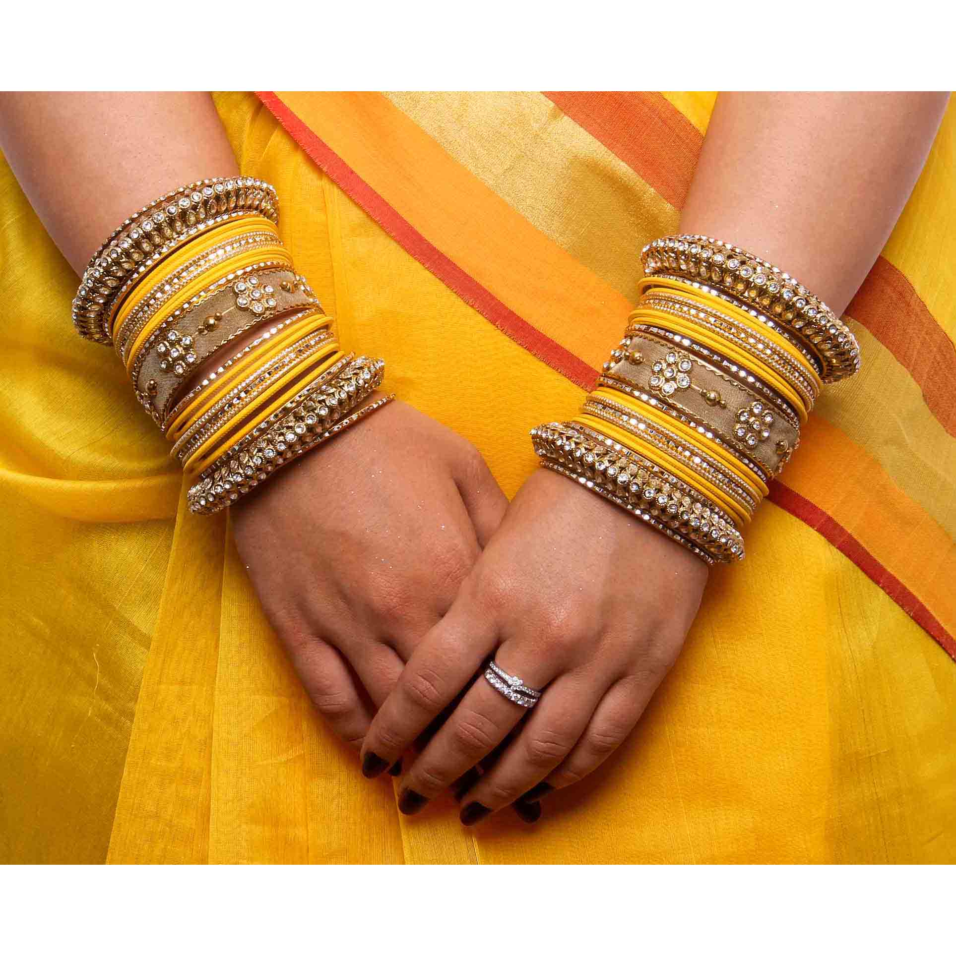 Set of 2 Traditional Matte Finish Kundan Bangle Set - Image 2