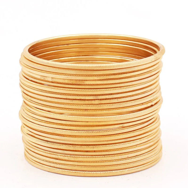 Set of 24 Dual Texture Metal Bangles by Leshya (Plus Size) - Image 10