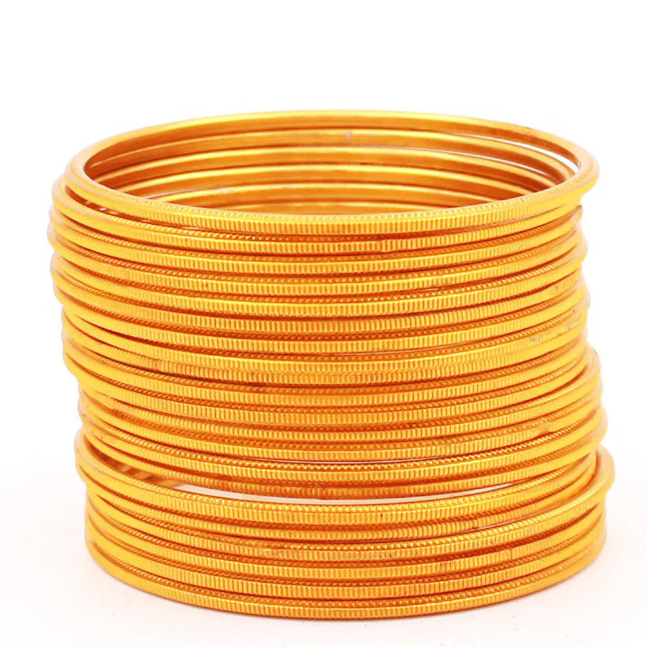 Set of 24 Dual Texture Metal Bangles by Leshya (Plus Size) - Image 13