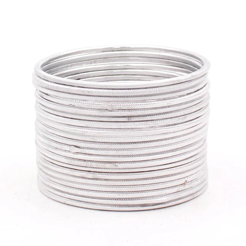 Set of 24 Dual Texture Metal Bangles by Leshya (Plus Size) - Image 22