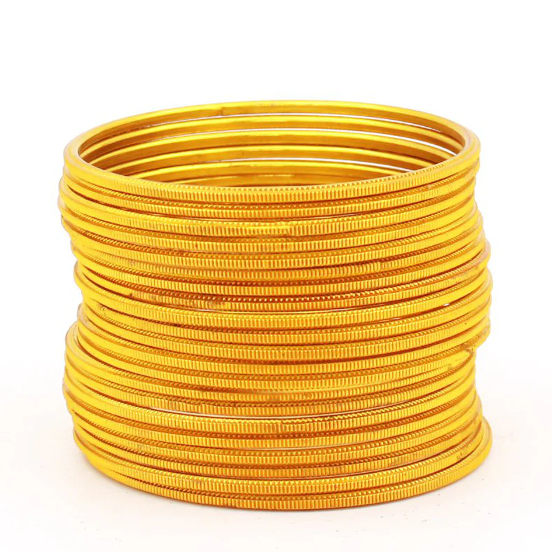 Set of 24 Dual Texture Metal Bangles by Leshya (Plus Size) - Image 23