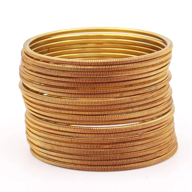 Set of 24 Dual Texture Metal Bangles by Leshya (Plus Size) - Image 4