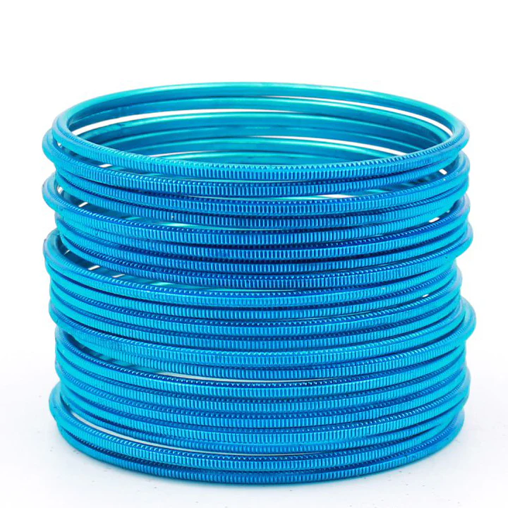 Set of 24 Dual Texture Metal Bangles by Leshya (Plus Size) - Image 8