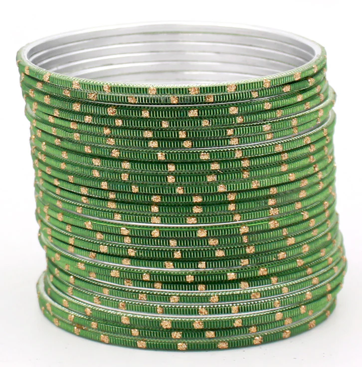 Set of 24 Dual Tone Bangles with Golden Glitter Boondh by Leshya (Plus Size) - Image 10