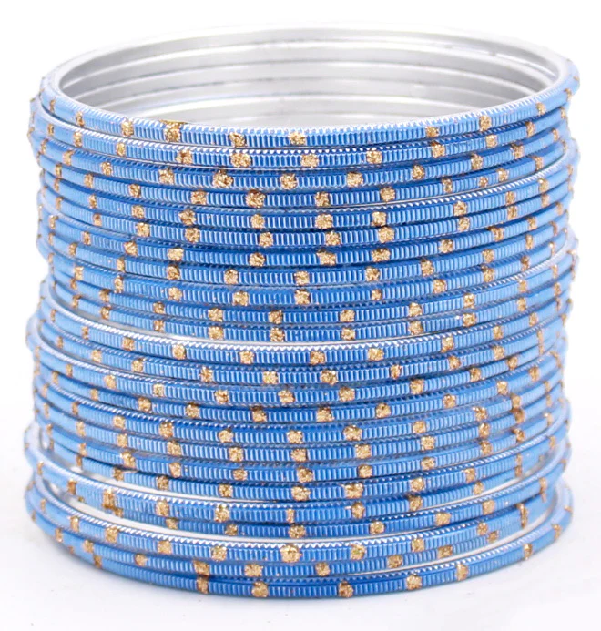 Set of 24 Dual Tone Bangles with Golden Glitter Boondh by Leshya (Plus Size) - Image 11