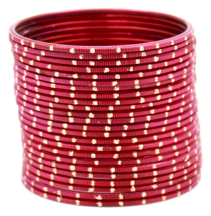 Set of 24 Dual Tone Bangles with Golden Glitter Boondh by Leshya (Plus Size) - Image 12