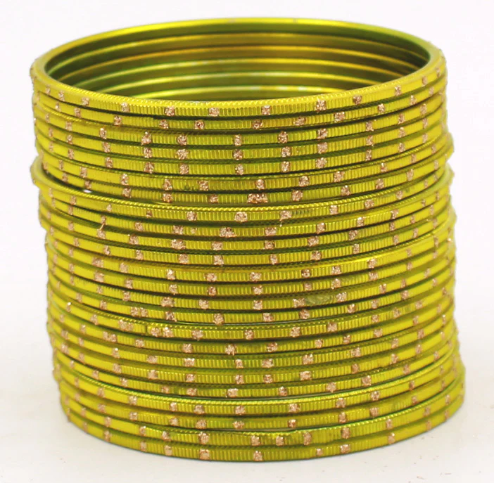 Set of 24 Dual Tone Bangles with Golden Glitter Boondh by Leshya (Plus Size) - Image 13