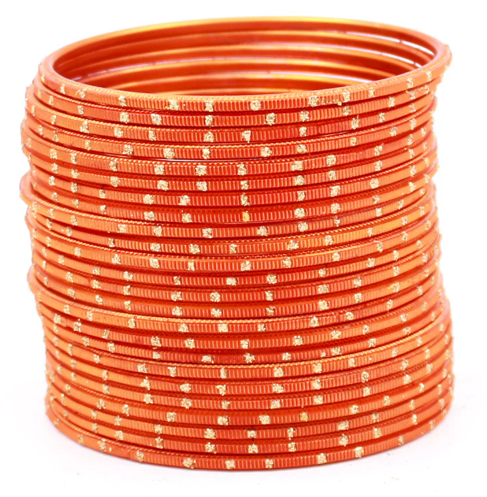 Set of 24 Dual Tone Bangles with Golden Glitter Boondh by Leshya (Plus Size) - Image 16