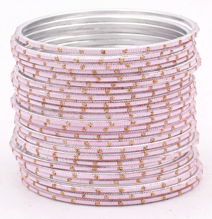 Set of 24 Dual Tone Bangles with Golden Glitter Boondh by Leshya (Plus Size) - Image 18