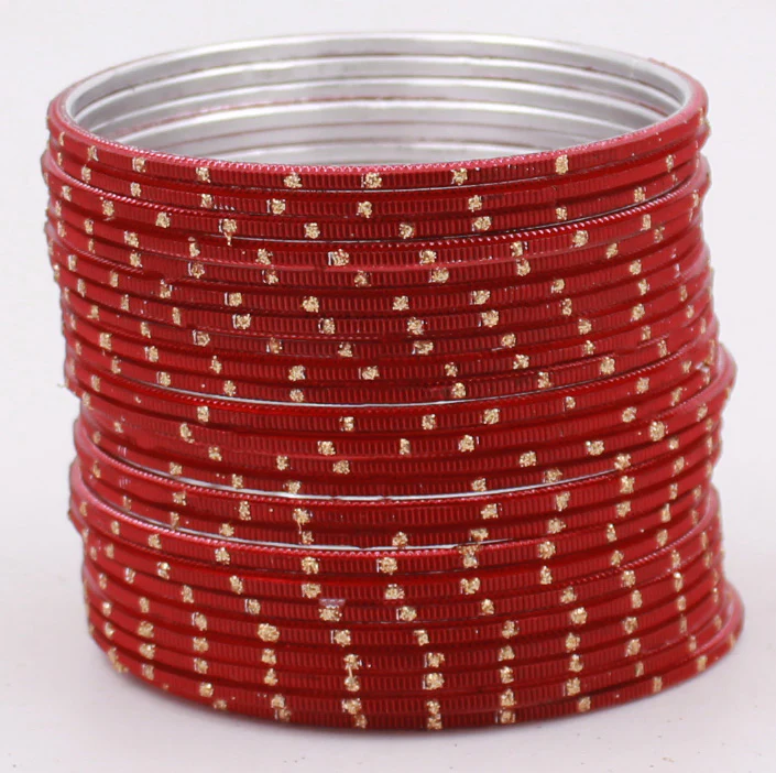Set of 24 Dual Tone Bangles with Golden Glitter Boondh by Leshya (Plus Size) - Image 20