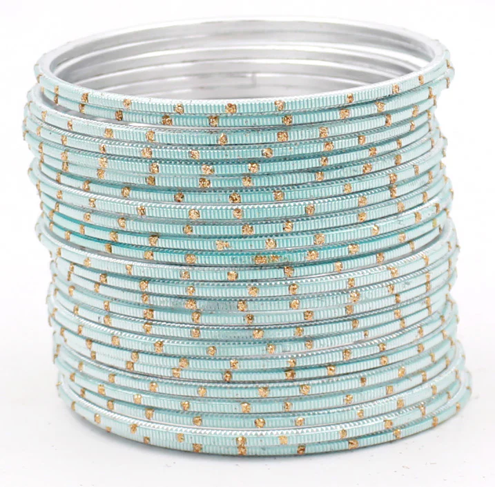 Set of 24 Dual Tone Bangles with Golden Glitter Boondh by Leshya (Plus Size) - Image 21