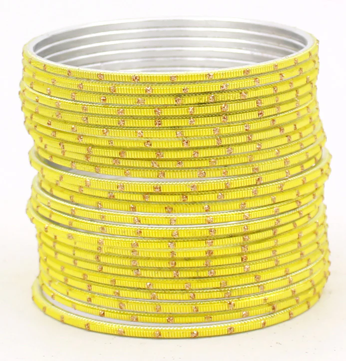 Set of 24 Dual Tone Bangles with Golden Glitter Boondh by Leshya (Plus Size) - Image 22