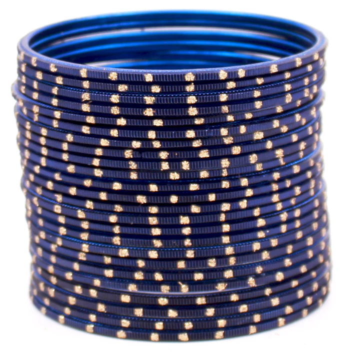 Set of 24 Dual Tone Bangles with Golden Glitter Boondh by Leshya (Plus Size) - Image 3