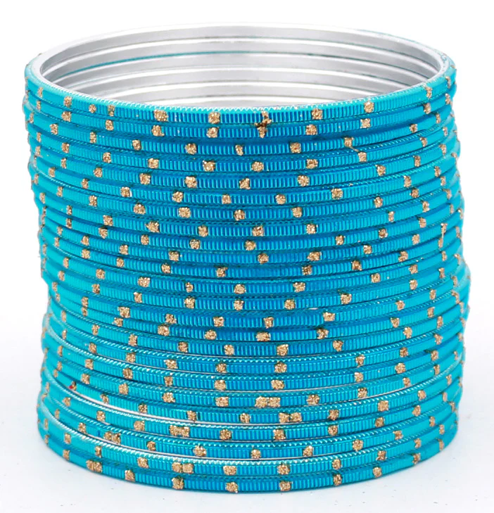 Set of 24 Dual Tone Bangles with Golden Glitter Boondh by Leshya (Plus Size) - Image 5