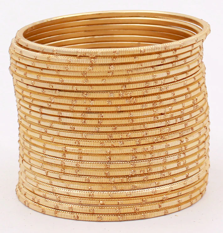 Set of 24 Dual Tone Bangles with Golden Glitter Boondh by Leshya (Plus Size) - Image 7