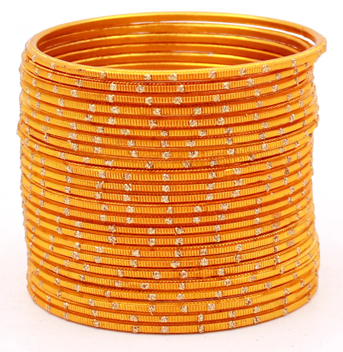 Set of 24 Dual Tone Bangles with Golden Glitter Boondh by Leshya (Plus Size) - Image 9