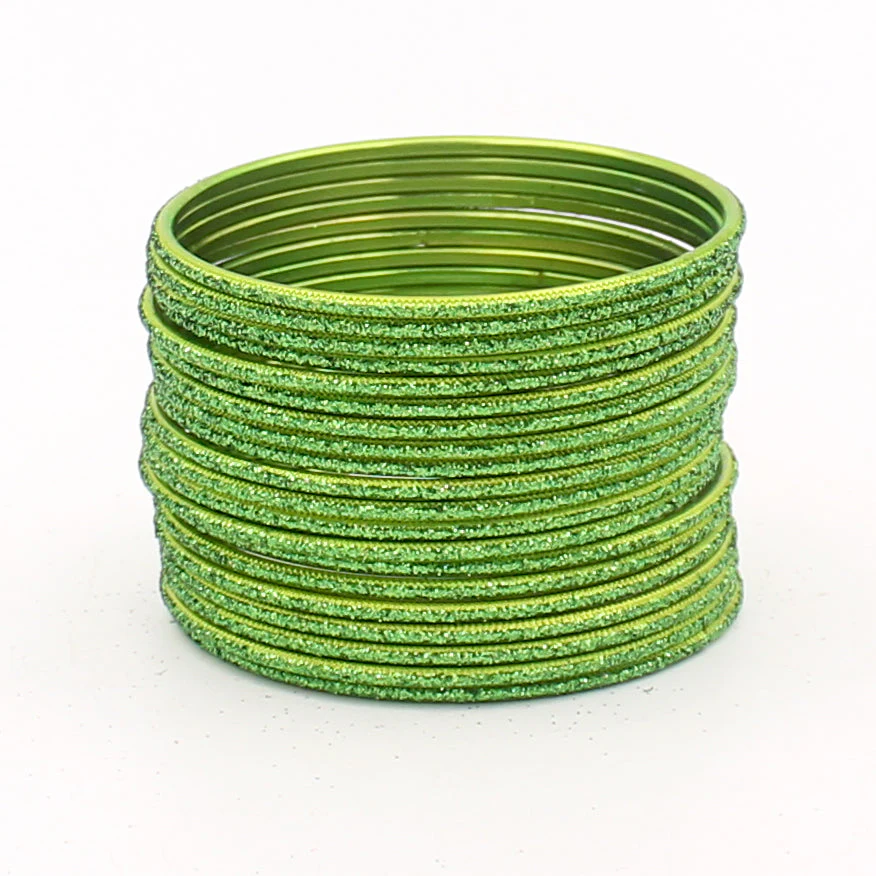 Set of 24 Glitter Bangles in Flat Shape by Leshya - Image 11