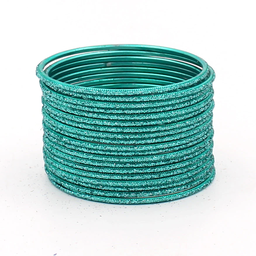 Set of 24 Glitter Bangles in Flat Shape by Leshya - Image 12