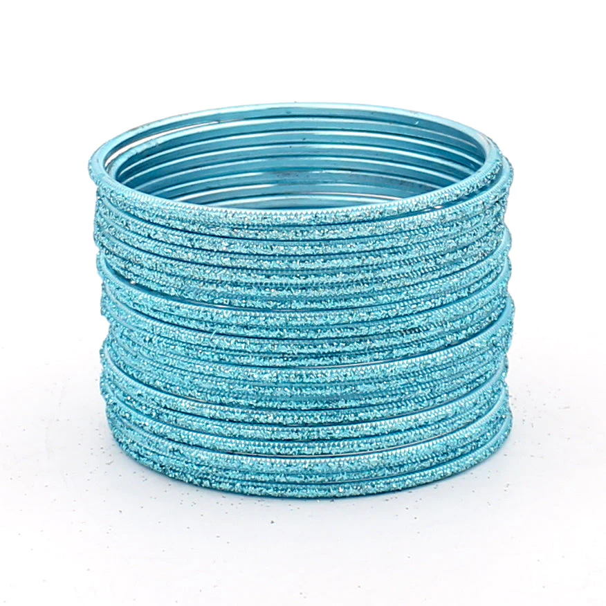 Set of 24 Glitter Bangles in Flat Shape by Leshya - Image 13