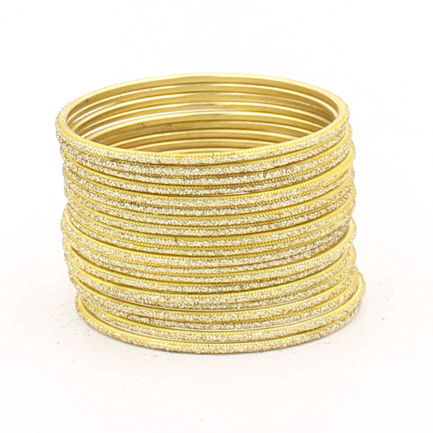 Set of 24 Glitter Bangles in Flat Shape by Leshya - Image 14