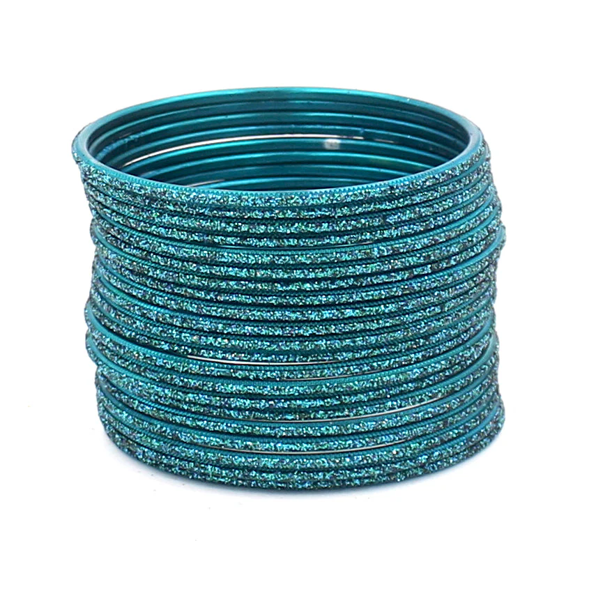 Set of 24 Glitter Bangles in Flat Shape by Leshya - Image 17