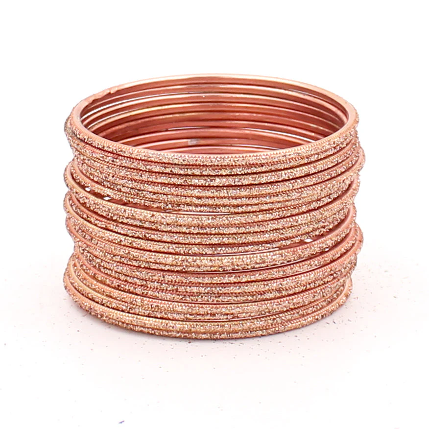 Set of 24 Glitter Bangles in Flat Shape by Leshya - Image 21