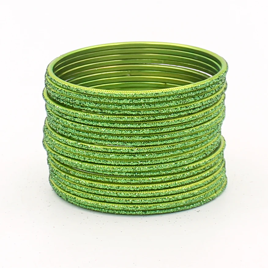 Set of 24 Glitter Bangles in Flat Shape by Leshya - Image 10