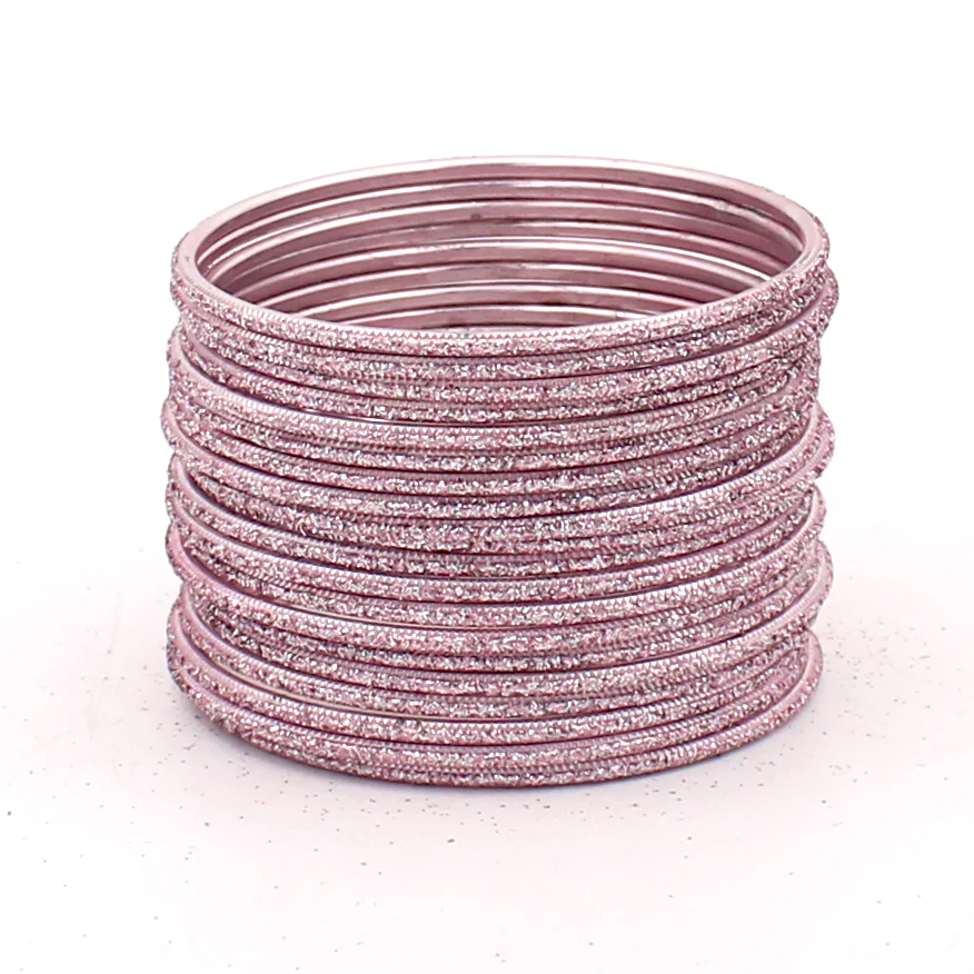 Set of 24 Glitter Bangles in Flat Shape by Leshya - Image 12