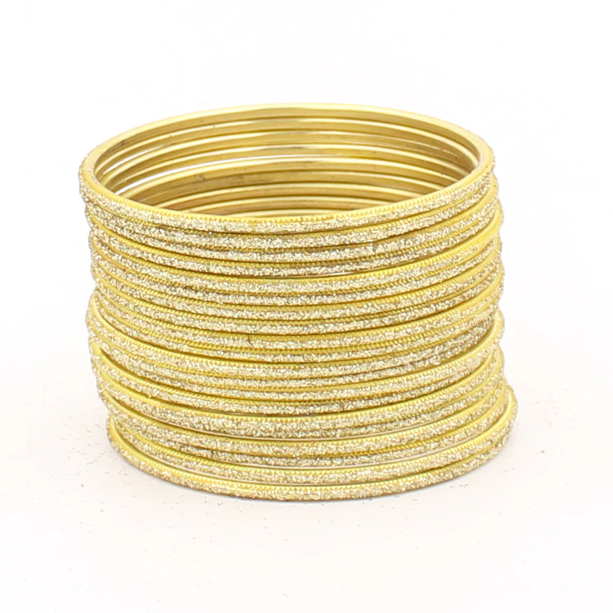 Set of 24 Glitter Bangles in Flat Shape by Leshya - Image 14