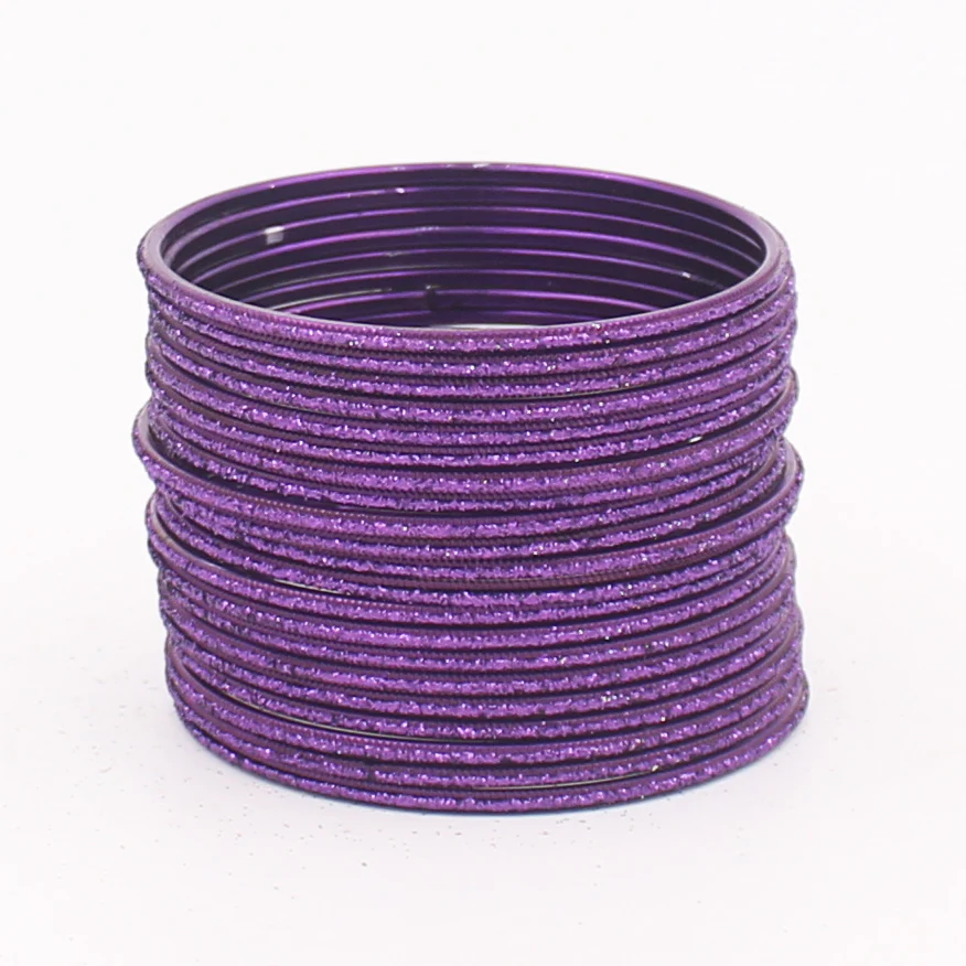 Set of 24 Glitter Bangles in Flat Shape by Leshya - Image 15