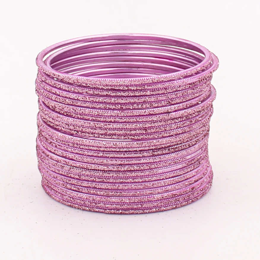 Set of 24 Glitter Bangles in Flat Shape by Leshya - Image 5