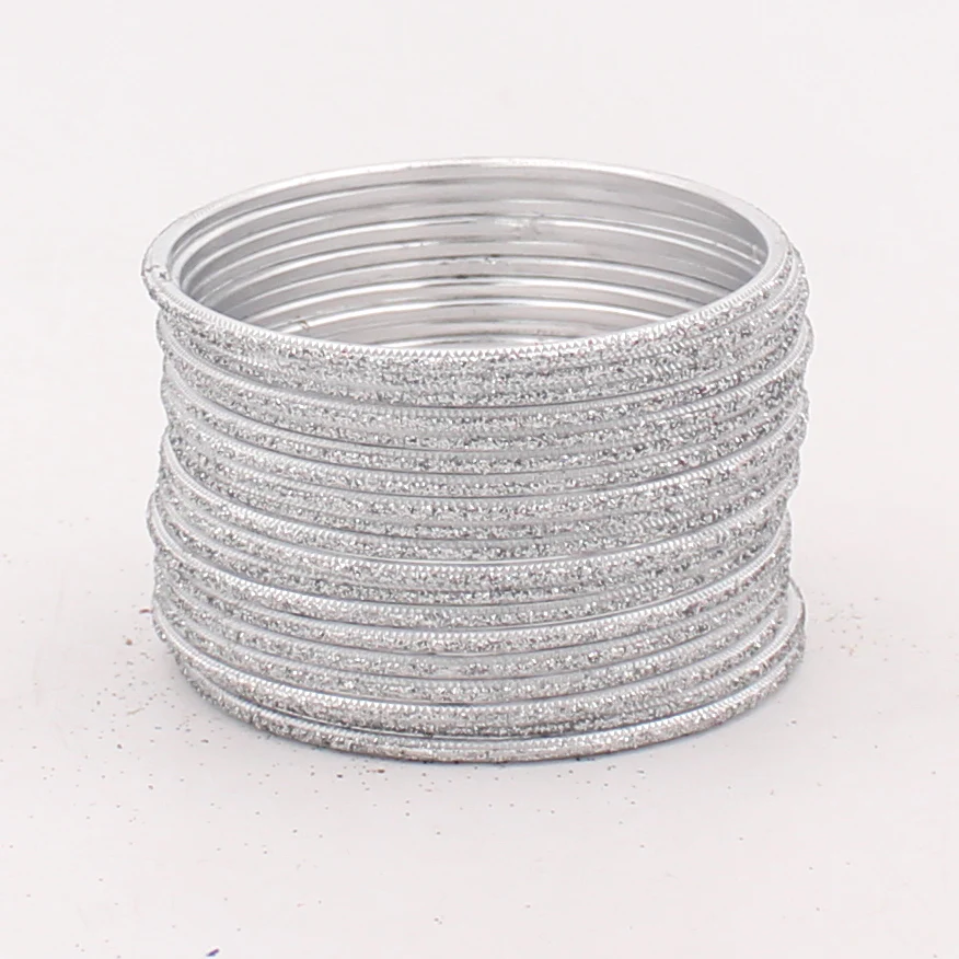 Set of 24 Glitter Bangles in Flat Shape by Leshya - Image 8