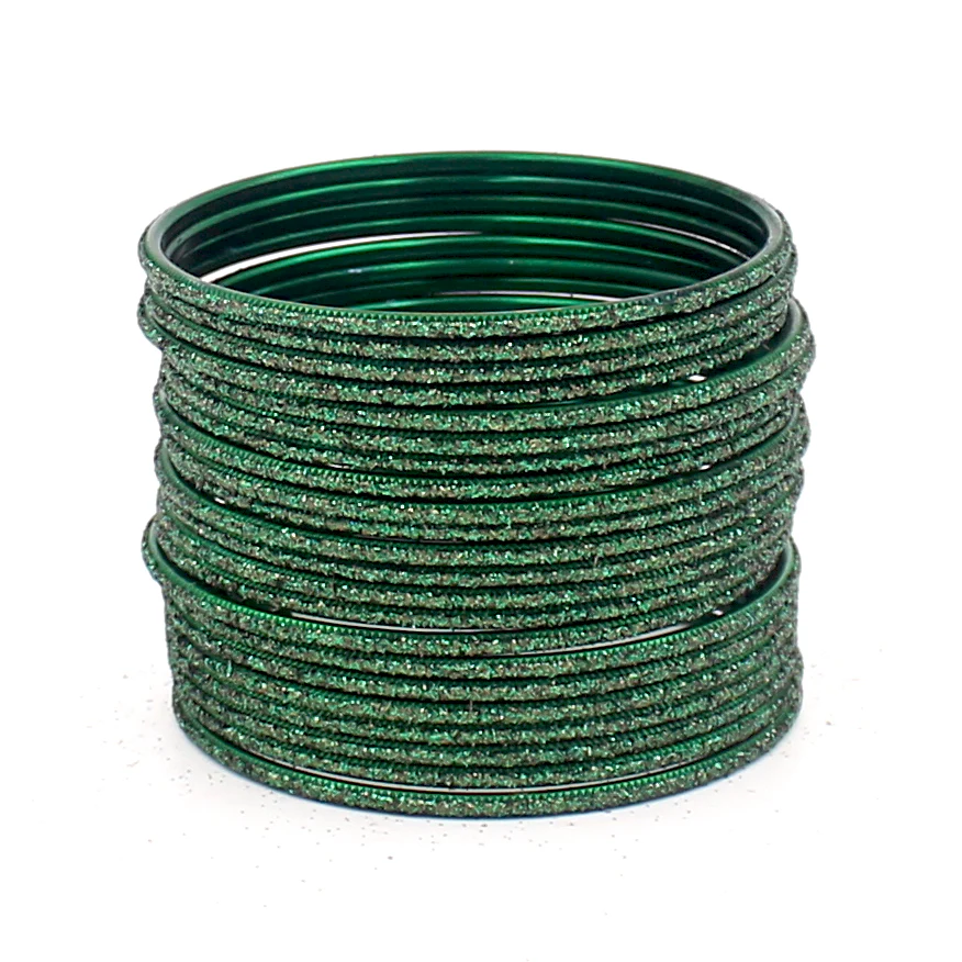 Set of 24 Glitter Bangles in Flat Shape by Leshya - Image 9