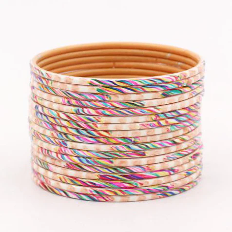 Set of 24 Hand Painted Waterproof Metal Bangles by Leshya (Plus Size) - Image 4