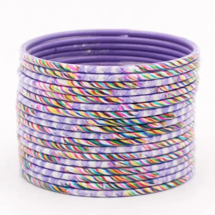 Set of 24 Hand Painted Waterproof Metal Bangles by Leshya (Plus Size) - Image 9