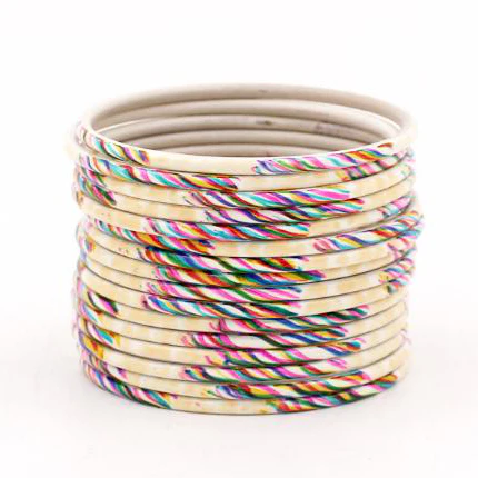 Set of 24 Hand Painted Waterproof Metal Bangles by Leshya - Image 4