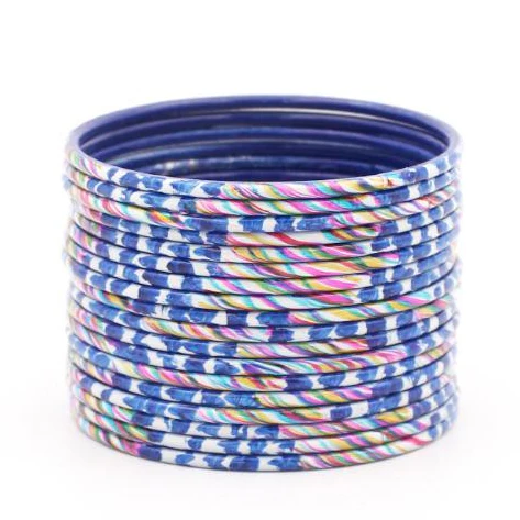 Set of 24 Hand Painted Waterproof Metal Bangles by Leshya - Image 5