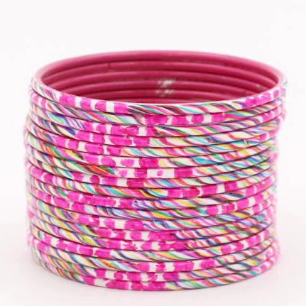 Set of 24 Hand Painted Waterproof Metal Bangles by Leshya - Image 8