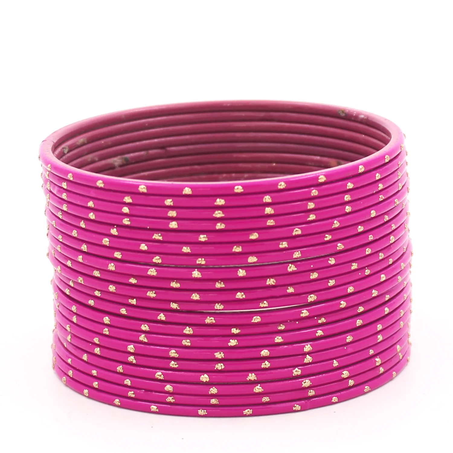 Set of 24 Matte Textured Bangles with Golden Boond by Leshya - Image 10