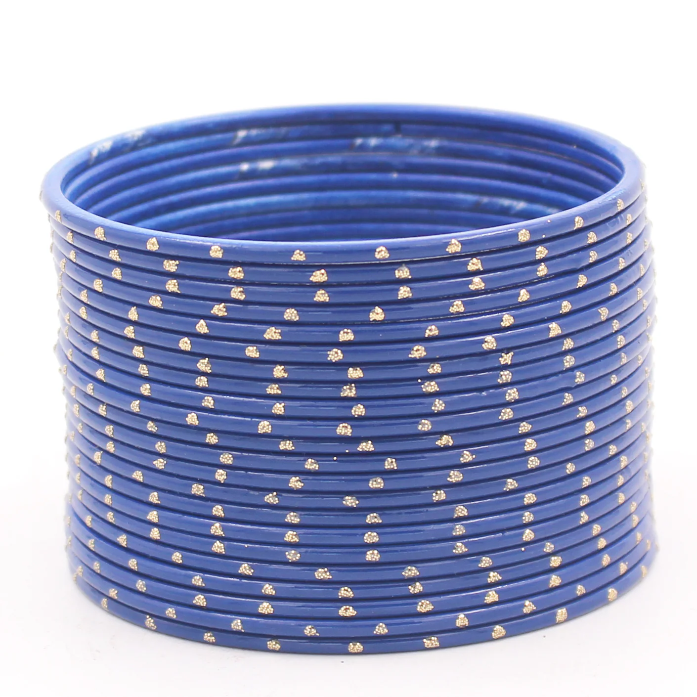 Set of 24 Matte Textured Bangles with Golden Boond by Leshya - Image 11