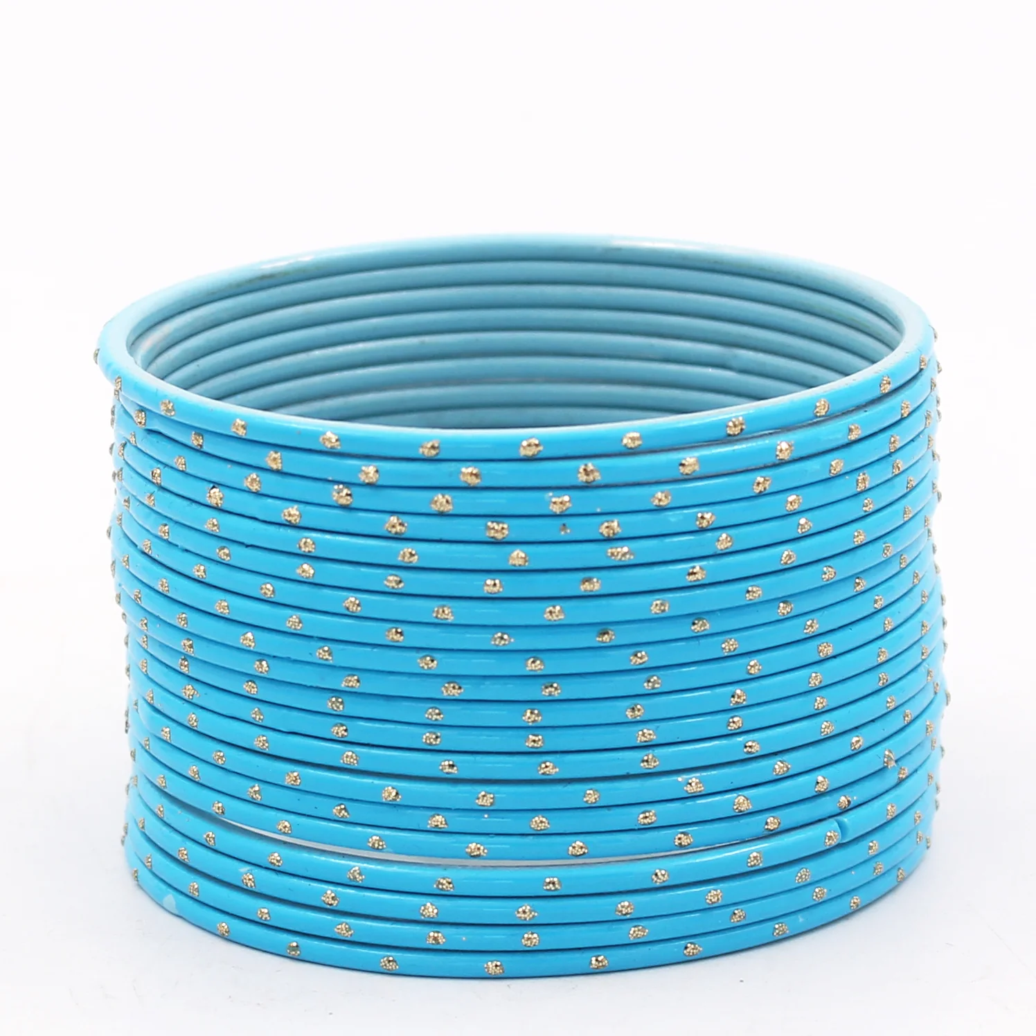 Set of 24 Matte Textured Bangles with Golden Boond by Leshya - Image 12