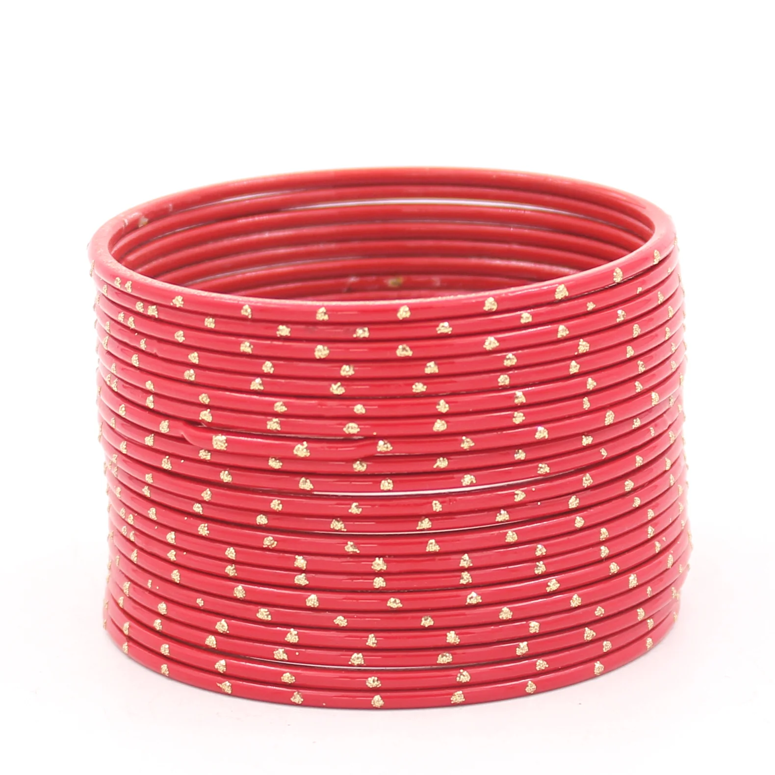 Set of 24 Matte Textured Bangles with Golden Boond by Leshya - Image 13