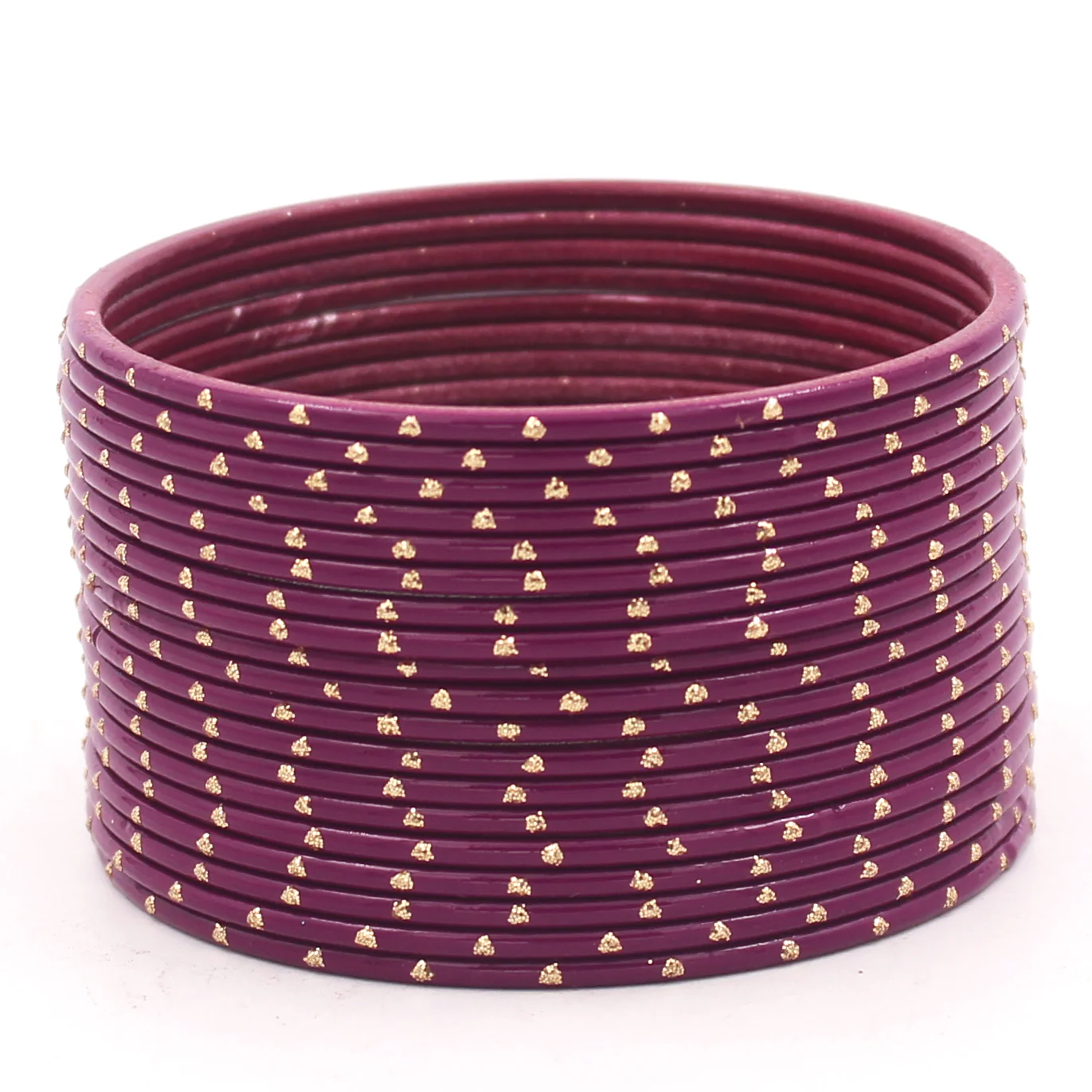 Set of 24 Matte Textured Bangles with Golden Boond by Leshya - Image 14