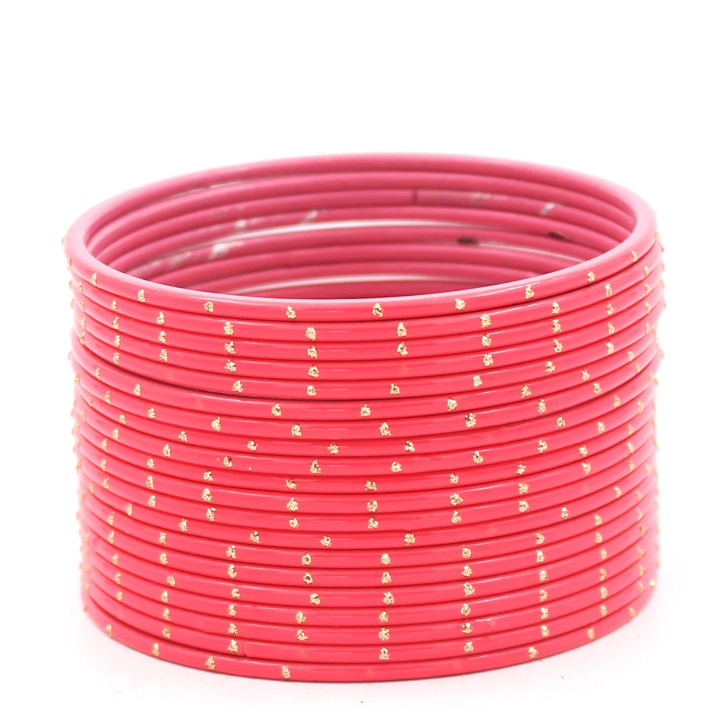 Set of 24 Matte Textured Bangles with Golden Boond by Leshya - Image 3