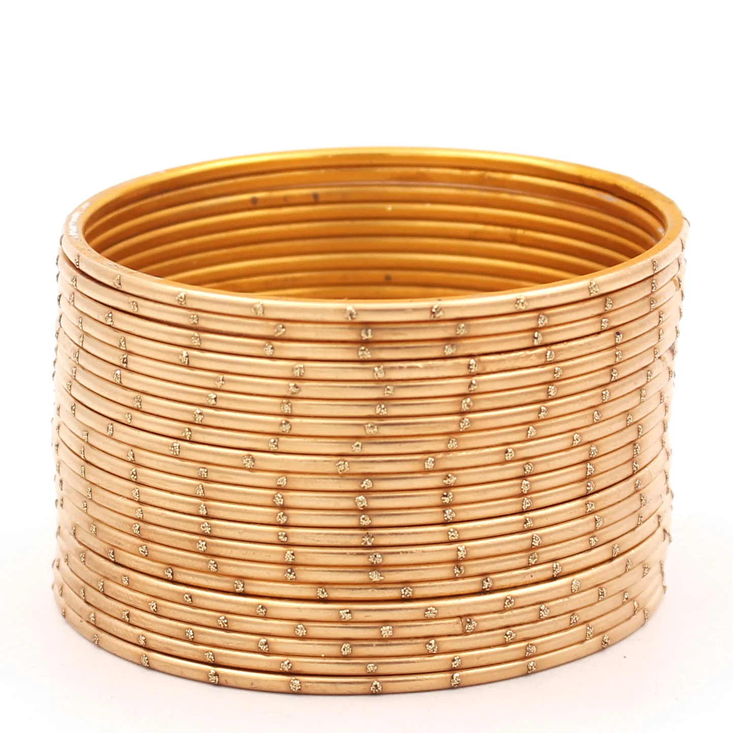 Set of 24 Matte Textured Bangles with Golden Boond by Leshya - Image 4