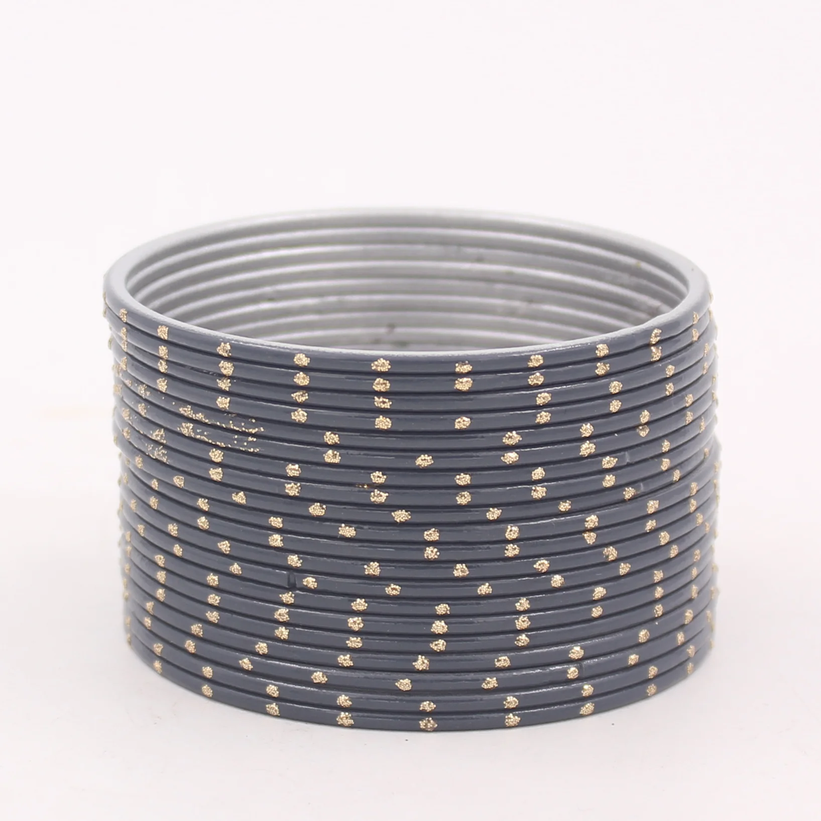 Set of 24 Matte Textured Bangles with Golden Boond by Leshya - Image 5