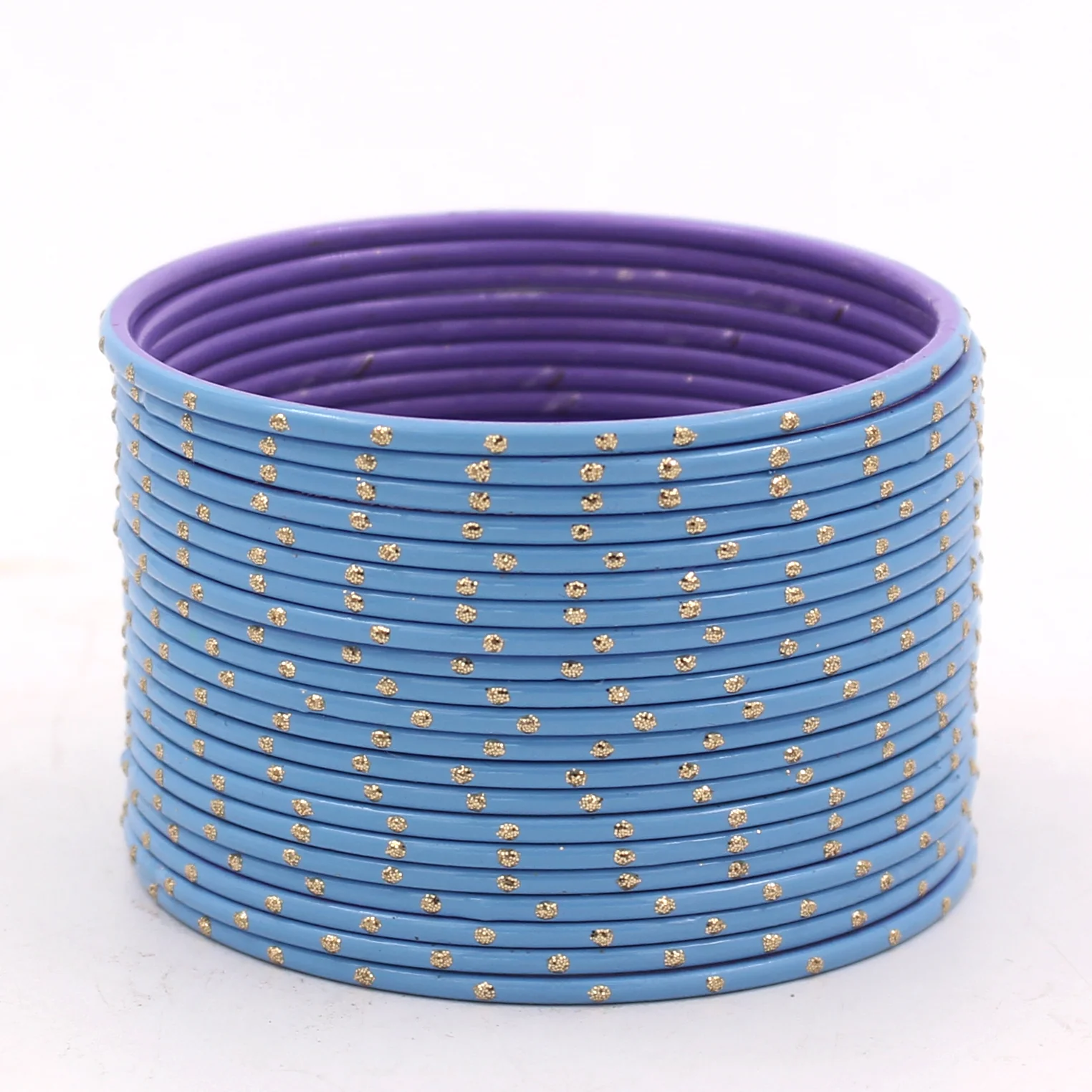 Set of 24 Matte Textured Bangles with Golden Boond by Leshya - Image 6
