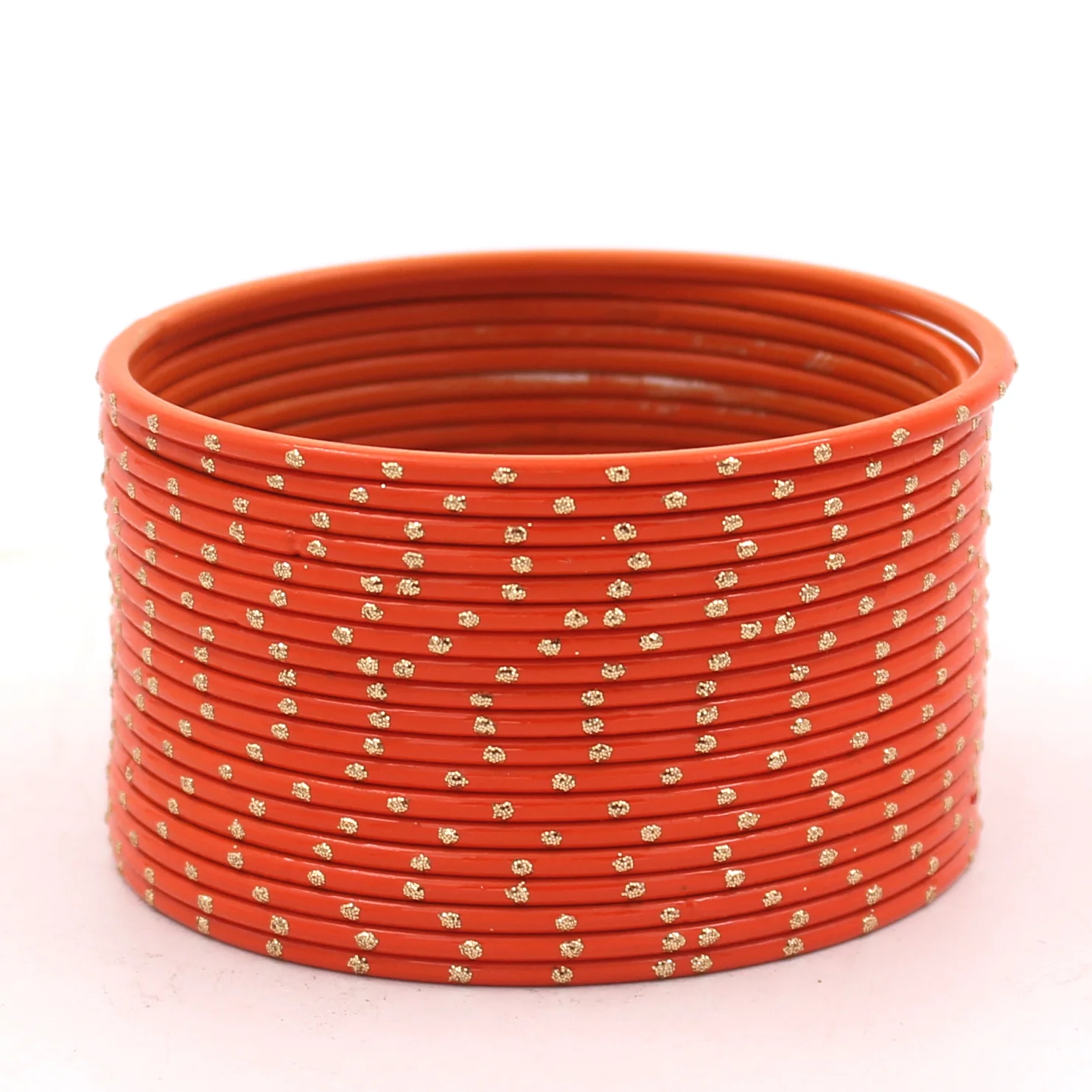 Set of 24 Matte Textured Bangles with Golden Boond by Leshya - Image 8